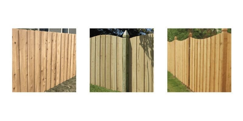 Three different pictures of a fence with the same image.